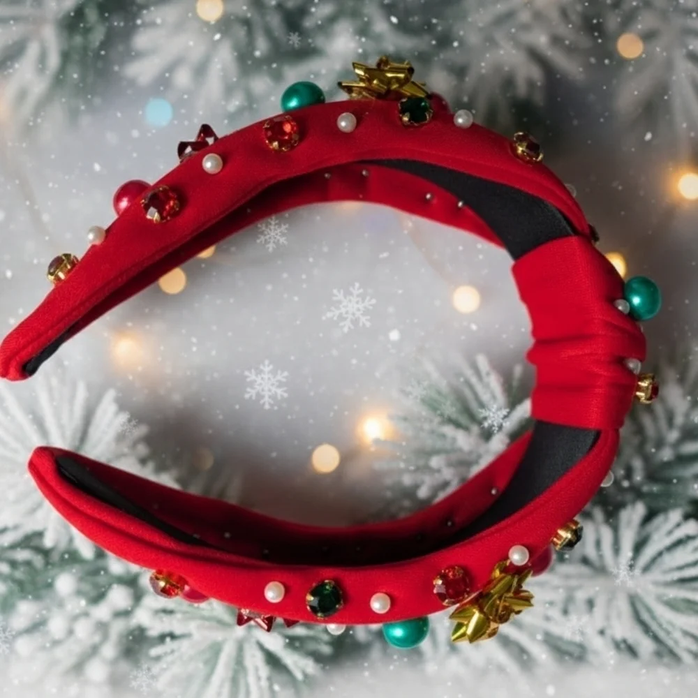 Christmas Women's Festive Red Embellished Headband (New)